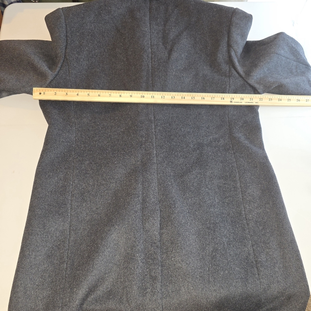 HXW.GJQ Men's Double-Breasted Gray Wool Pea Dress Coat Size Large BV-3141 - Picture 7 of 10